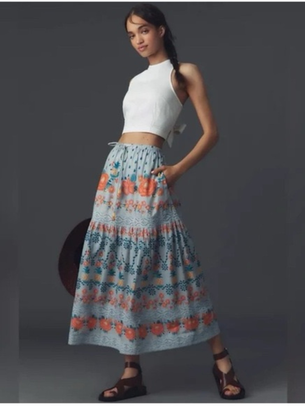 FARM RIO Anthropologie Tropical Delicacy MIDI Skirt - Picture 1 of 2